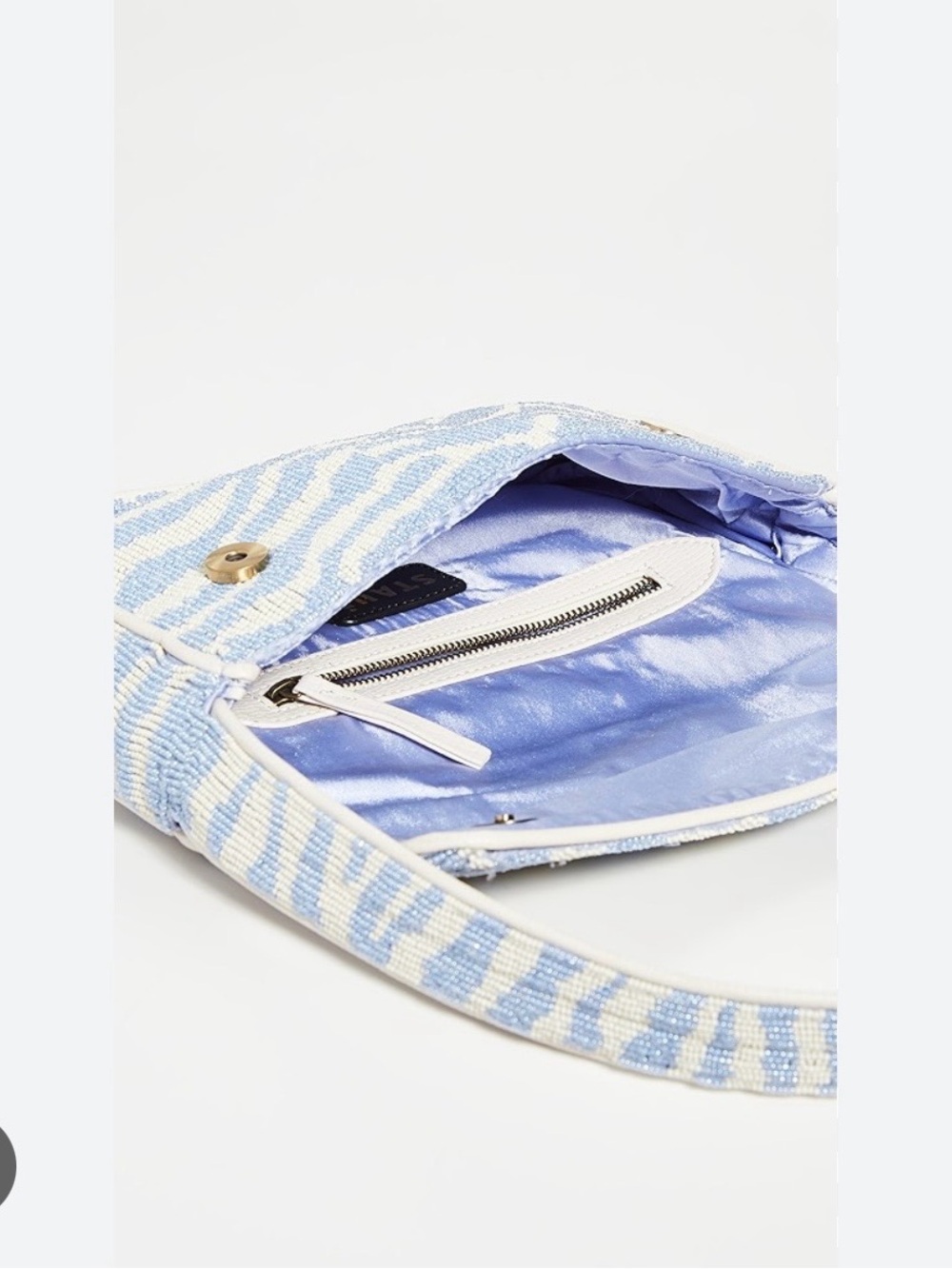 Staud Tommy Shoulder Bag - Blue and Cream Zebra-Print - Picture 3 of 8